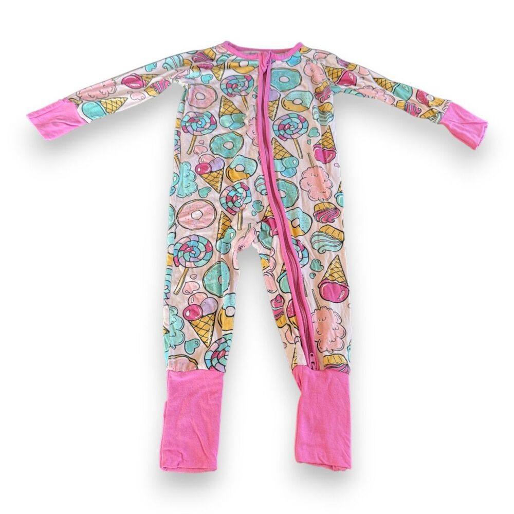 Little Sleepies Pink Sweet Treats Bamboo Zippy 3-6 Months